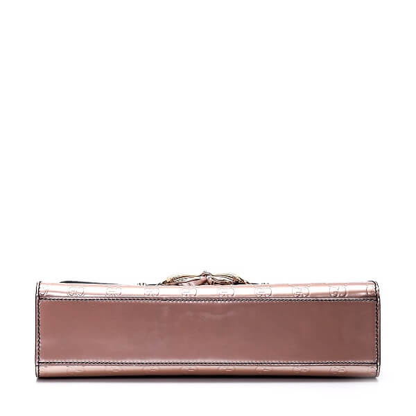 Gucci - Rose Pink Patent Leather GG Emily Chain Shoulder Bag